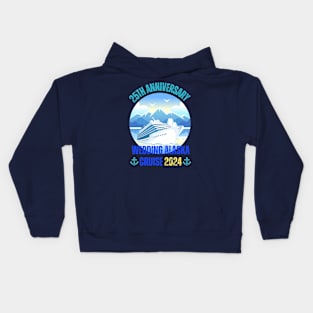 25th Anniversary Wedding Alaska Cruise 2025 Couple Vacation Kids Hoodie